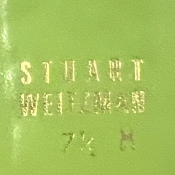 Stuart Weitzman Green and Yellow Braided Sandals size 7 1/2 - Picture 2 of 6